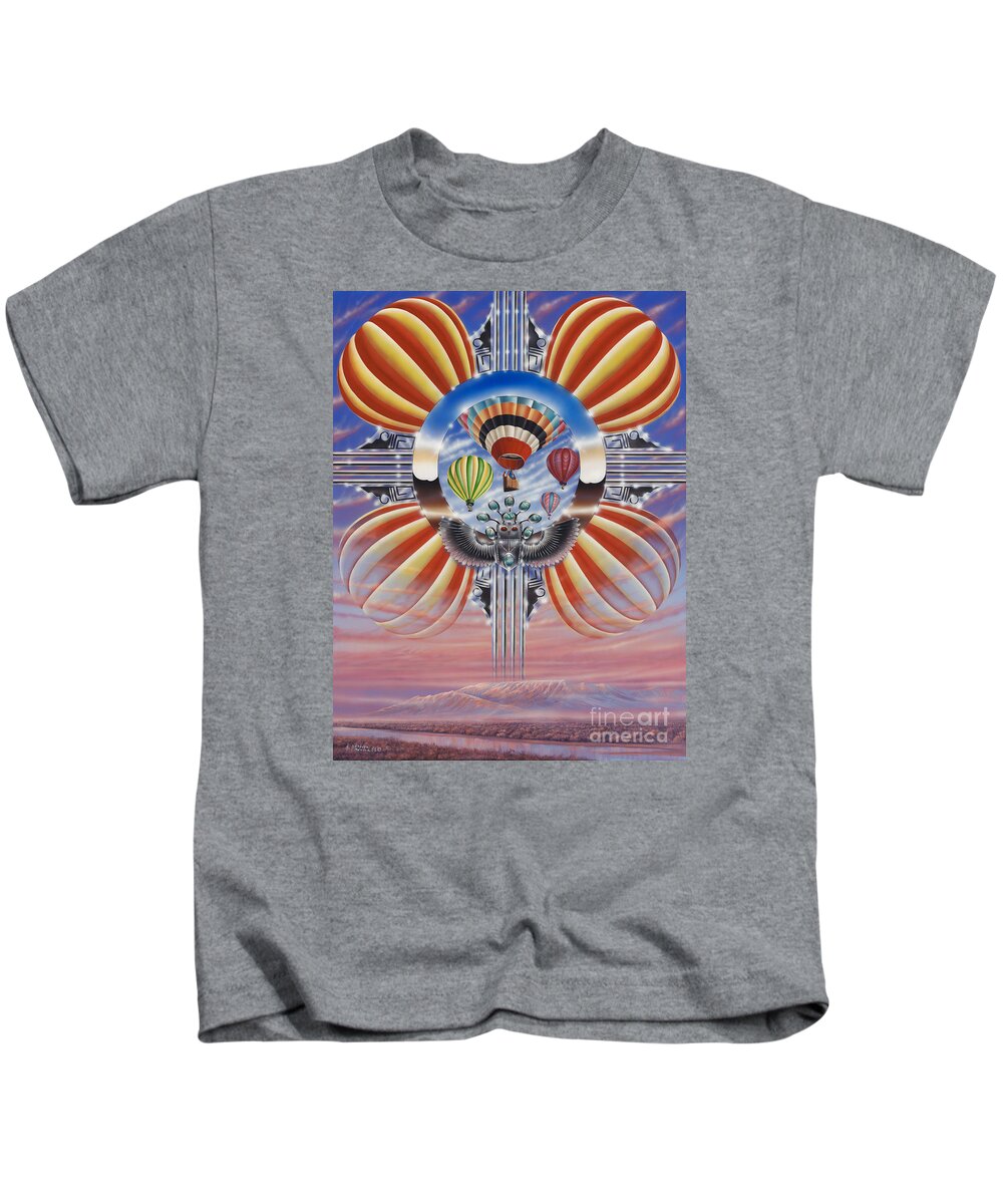 Balloons Kids T-Shirt featuring the painting Fiesta De Colores by Ricardo Chavez-Mendez