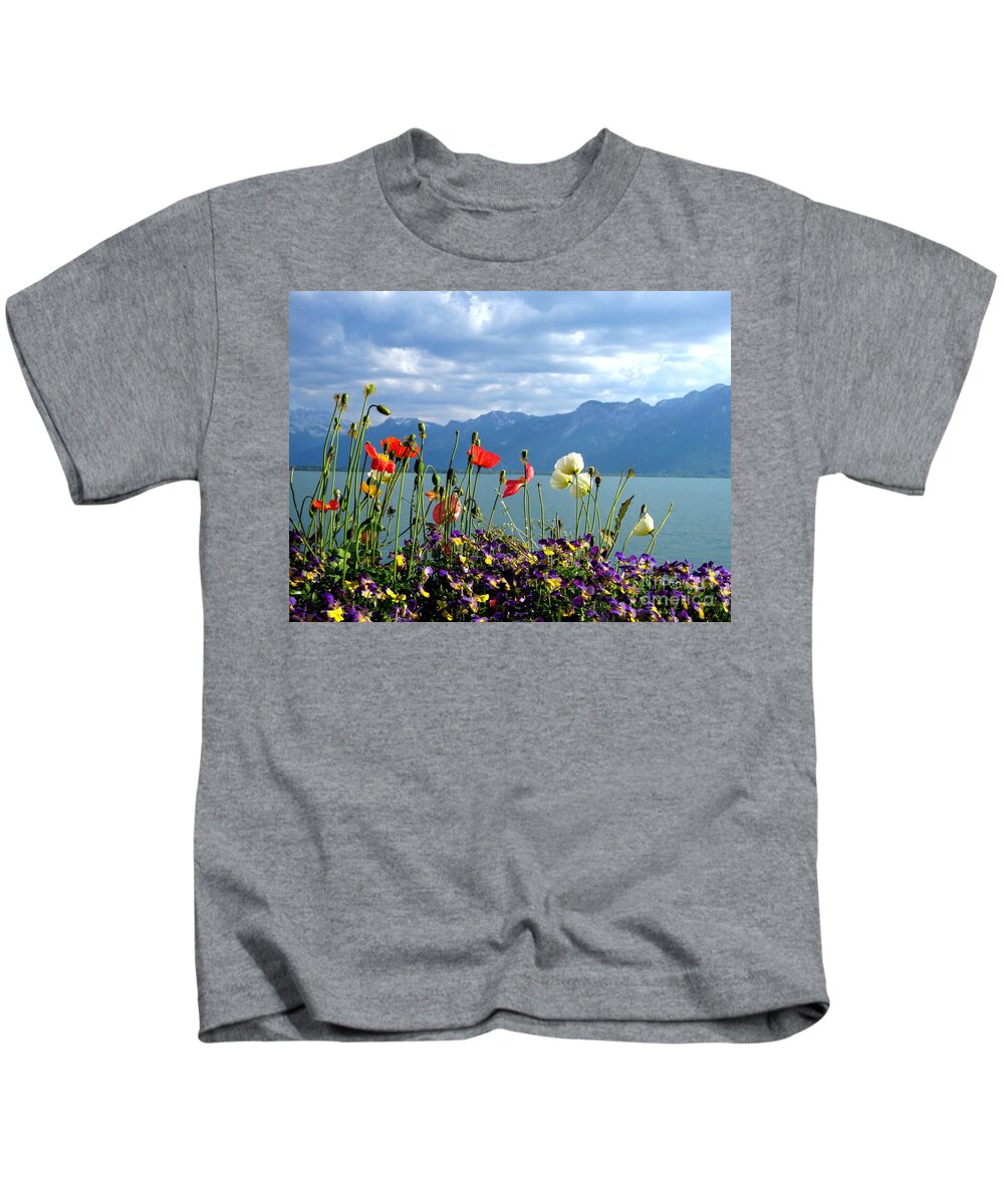 Alps Kids T-Shirt featuring the photograph Floral Coast by Amanda Mohler