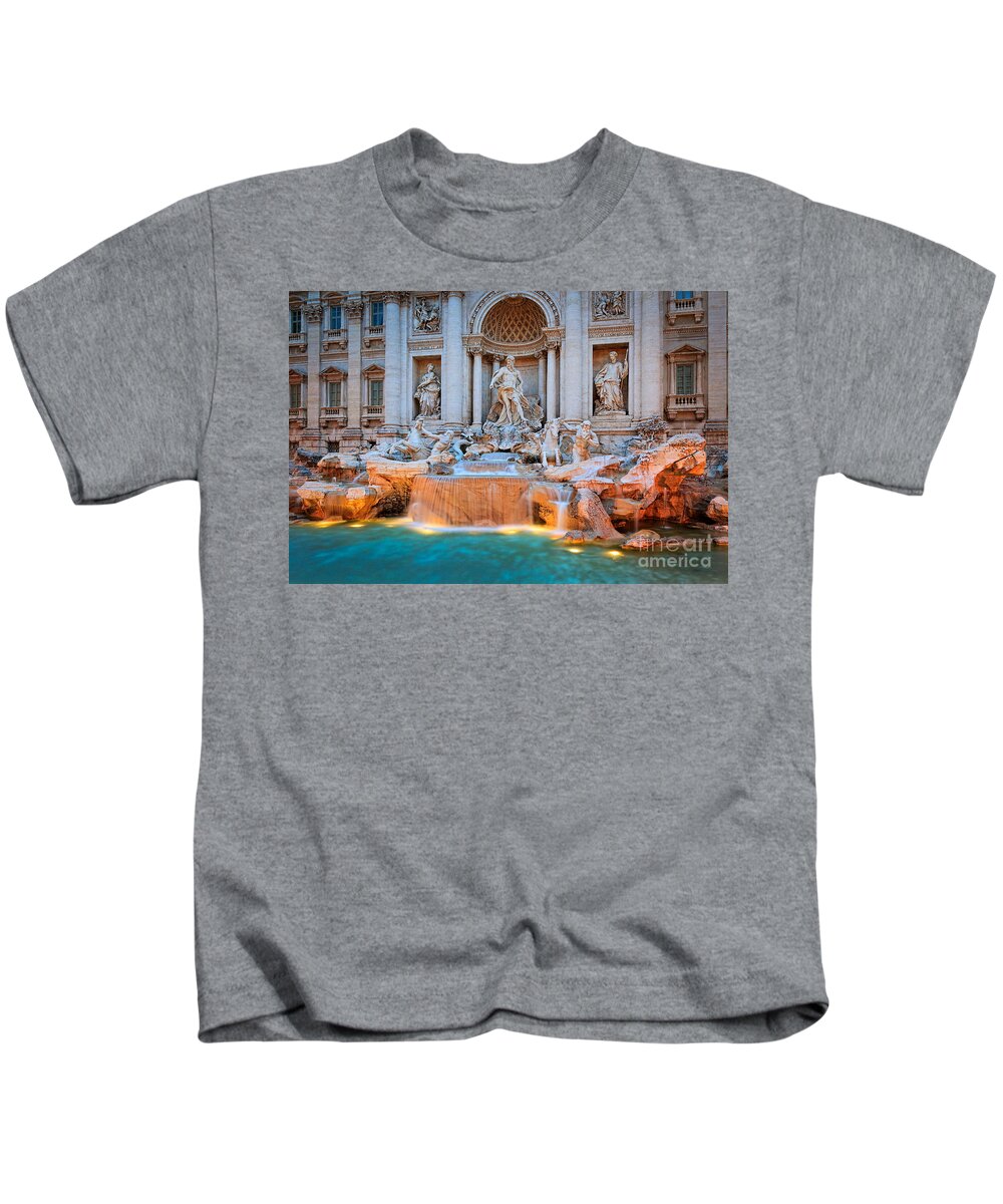 Europe Kids T-Shirt featuring the photograph Fontana di Trevi by Inge Johnsson