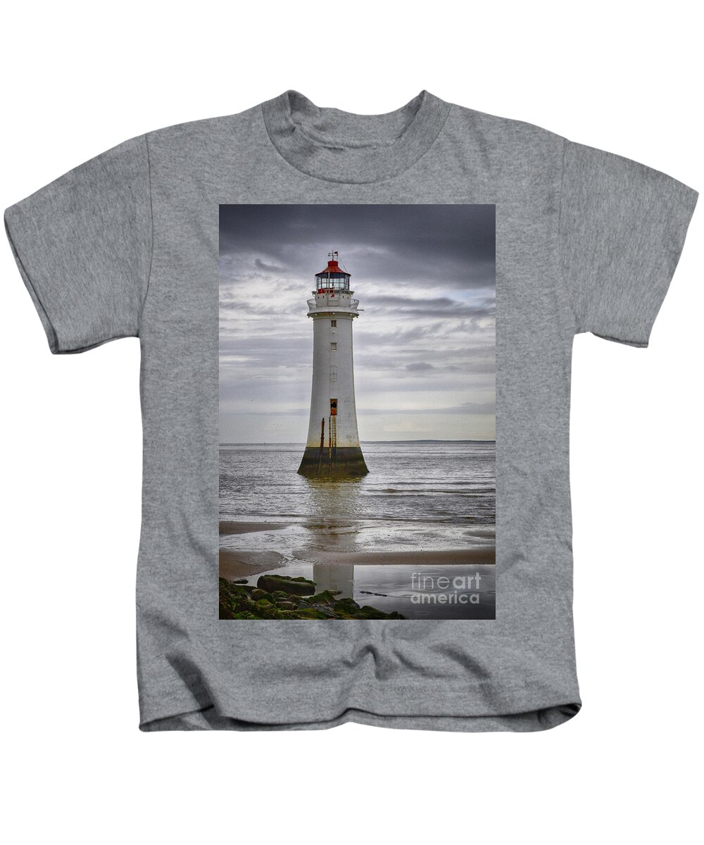 Seascape Kids T-Shirt featuring the photograph Fort Perch Lighthouse by Spikey Mouse Photography