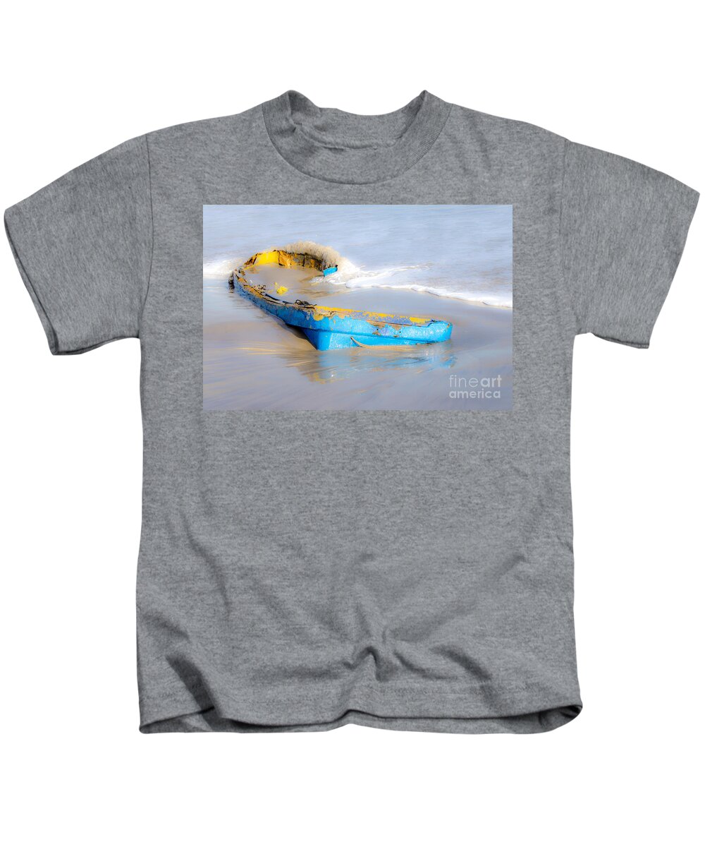 Free Boat - Bring Shovel Iii Kids T-Shirt featuring the photograph Free Boat - Bring Shovel III by Debra Martz
