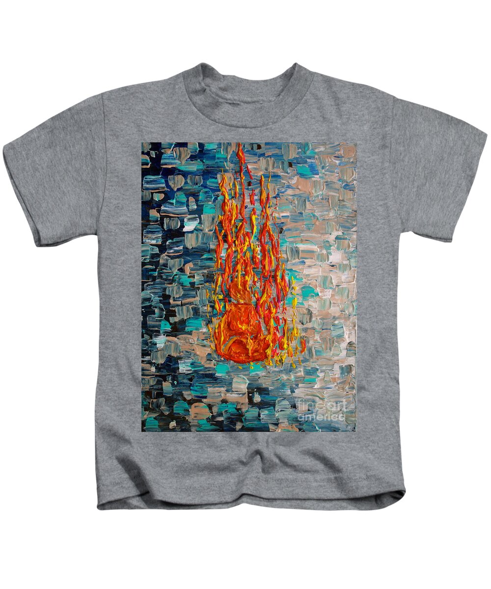 Self Immolated Kids T-Shirt featuring the painting Free Tibet by Jacqueline Athmann