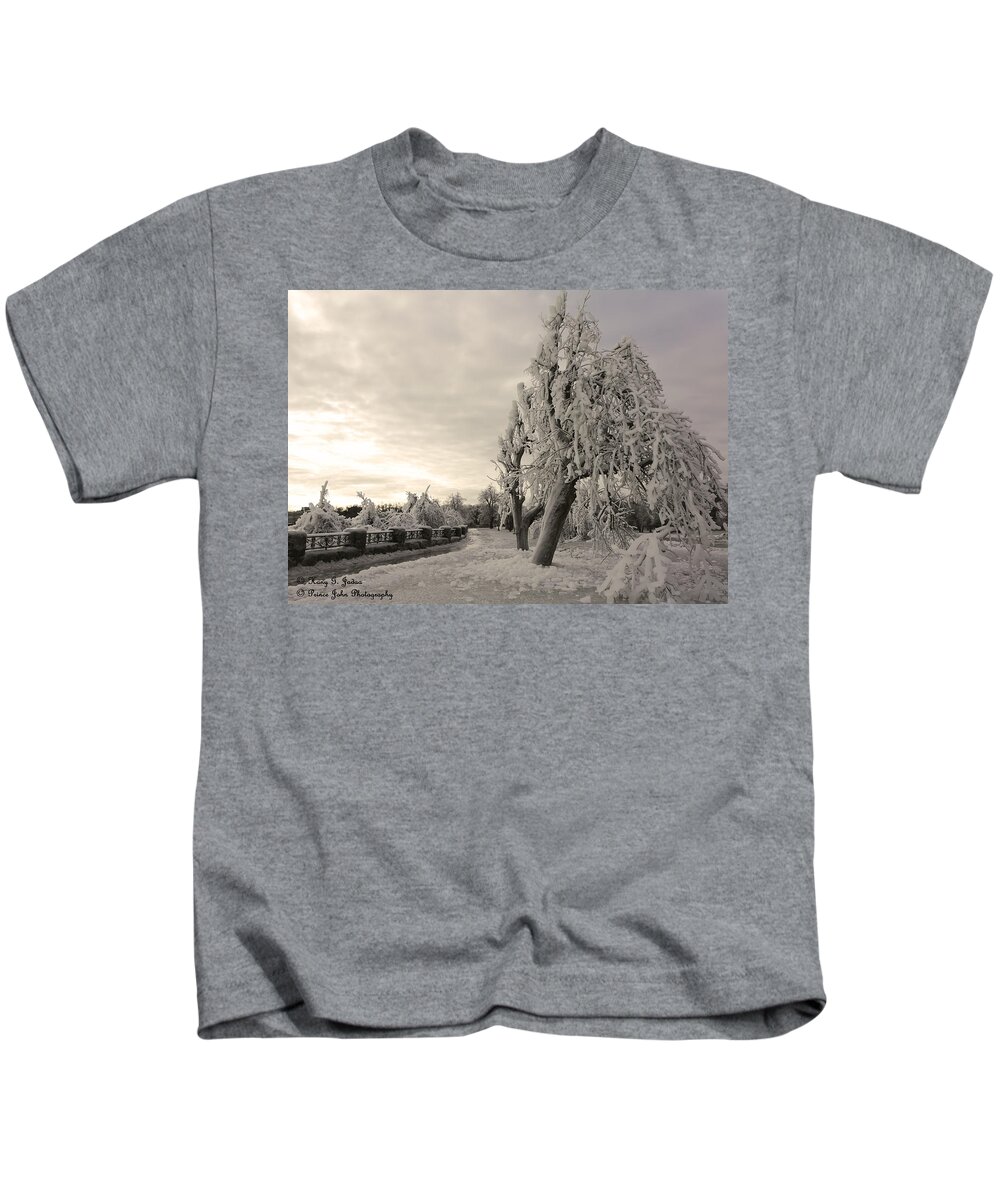 Niagara Falls Kids T-Shirt featuring the photograph Frozen In Time by Hany J
