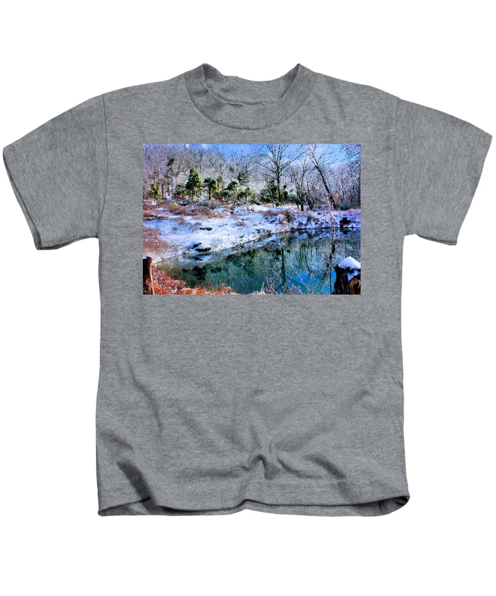 Pond Kids T-Shirt featuring the photograph Frozen by Kristin Elmquist