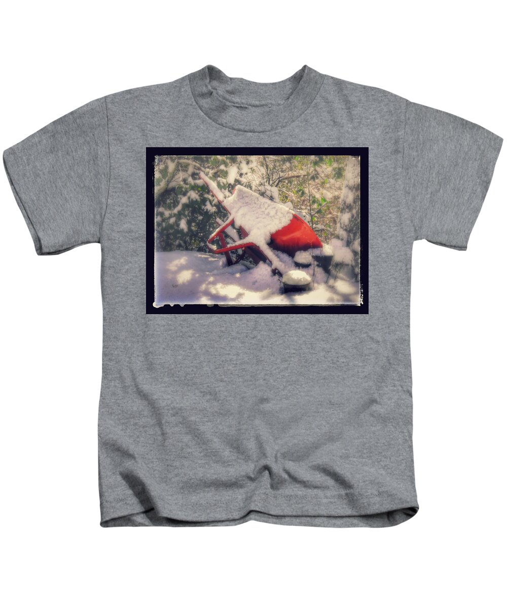 Garden Kids T-Shirt featuring the photograph Gardener's winter dream by Nicole Angell