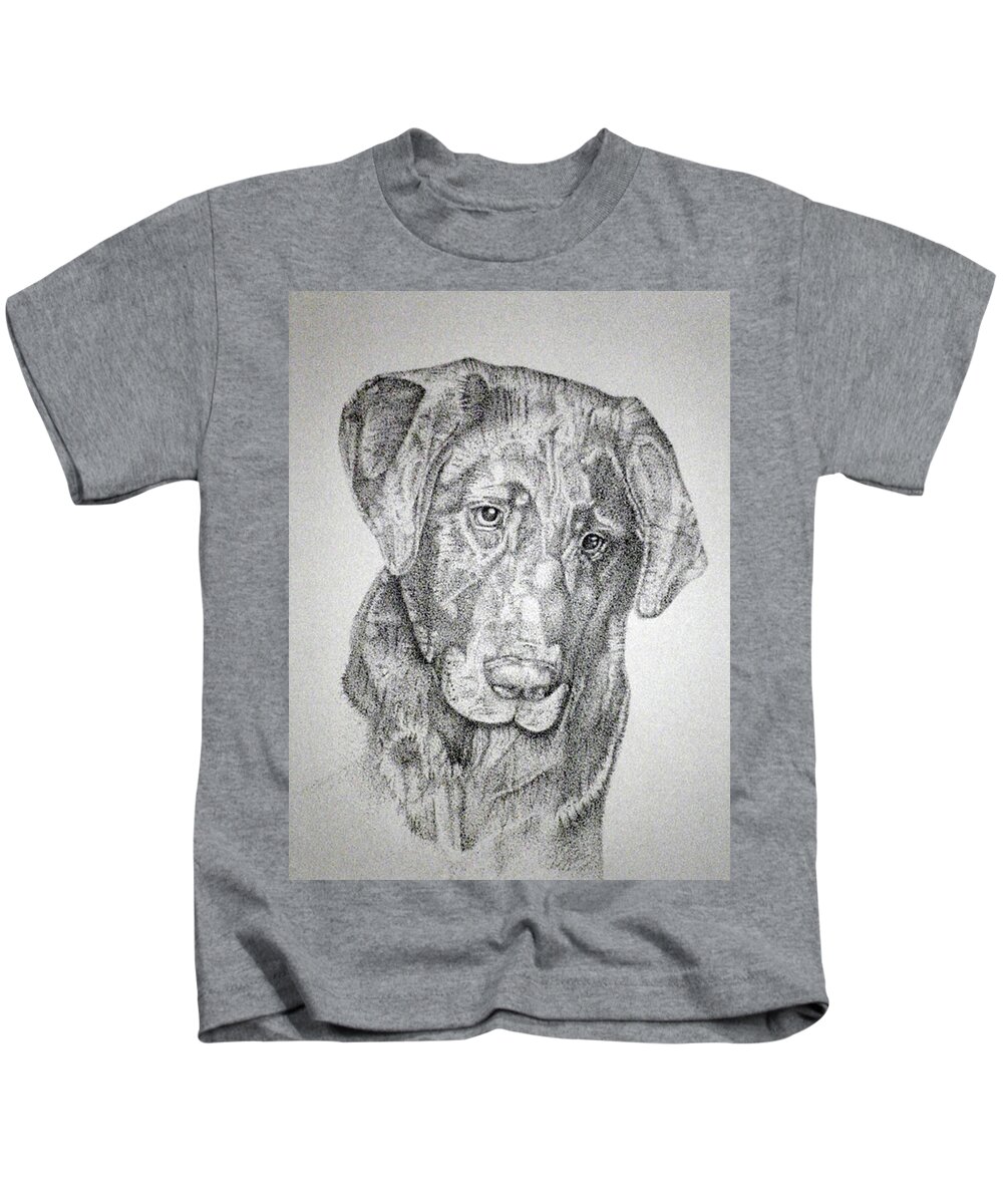 Dog Kids T-Shirt featuring the drawing Gozar by Mayhem Mediums
