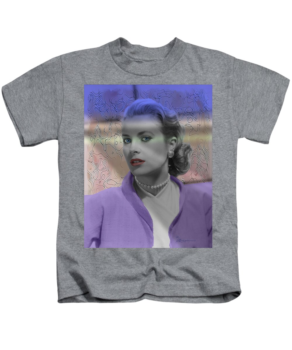 Grace Kelly Kids T-Shirt featuring the photograph GRACE KELLY - Featured in Comfortable Art Group by Ericamaxine Price