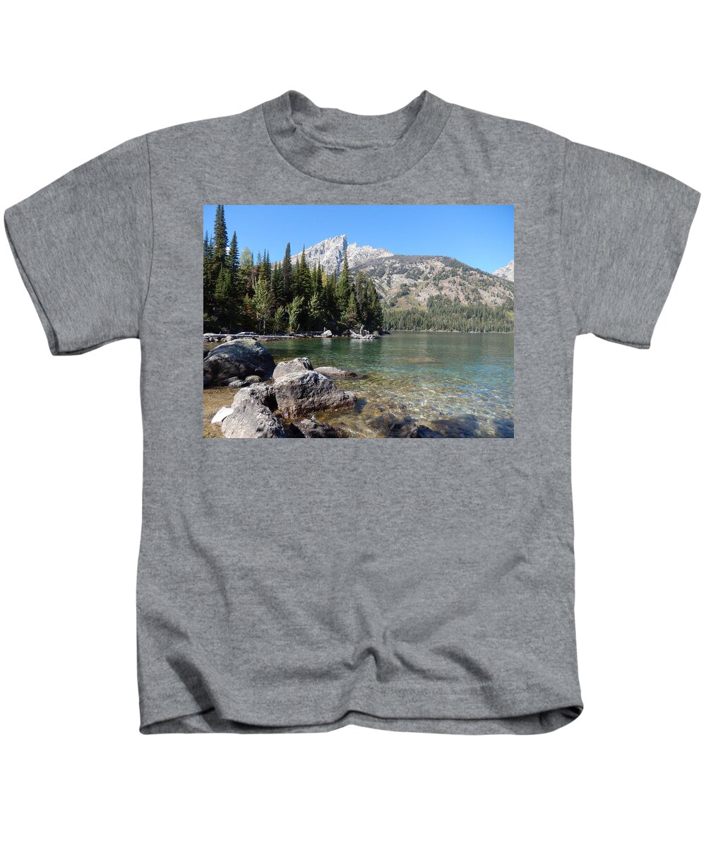 Grand Tetons Kids T-Shirt featuring the photograph Grand Reflections by Heather Coen