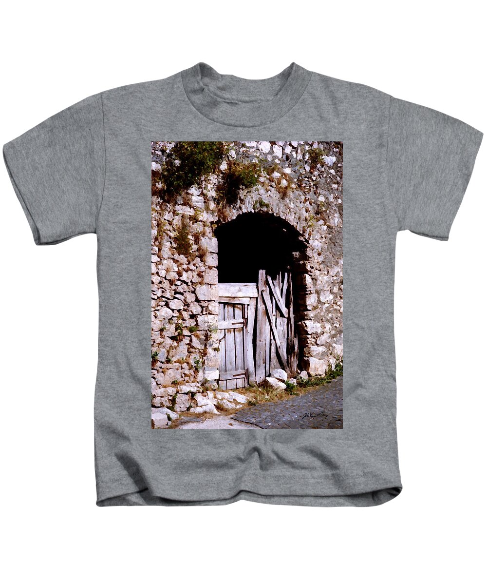 Italy Kids T-Shirt featuring the digital art Grandpa's Back Door by John Vincent Palozzi