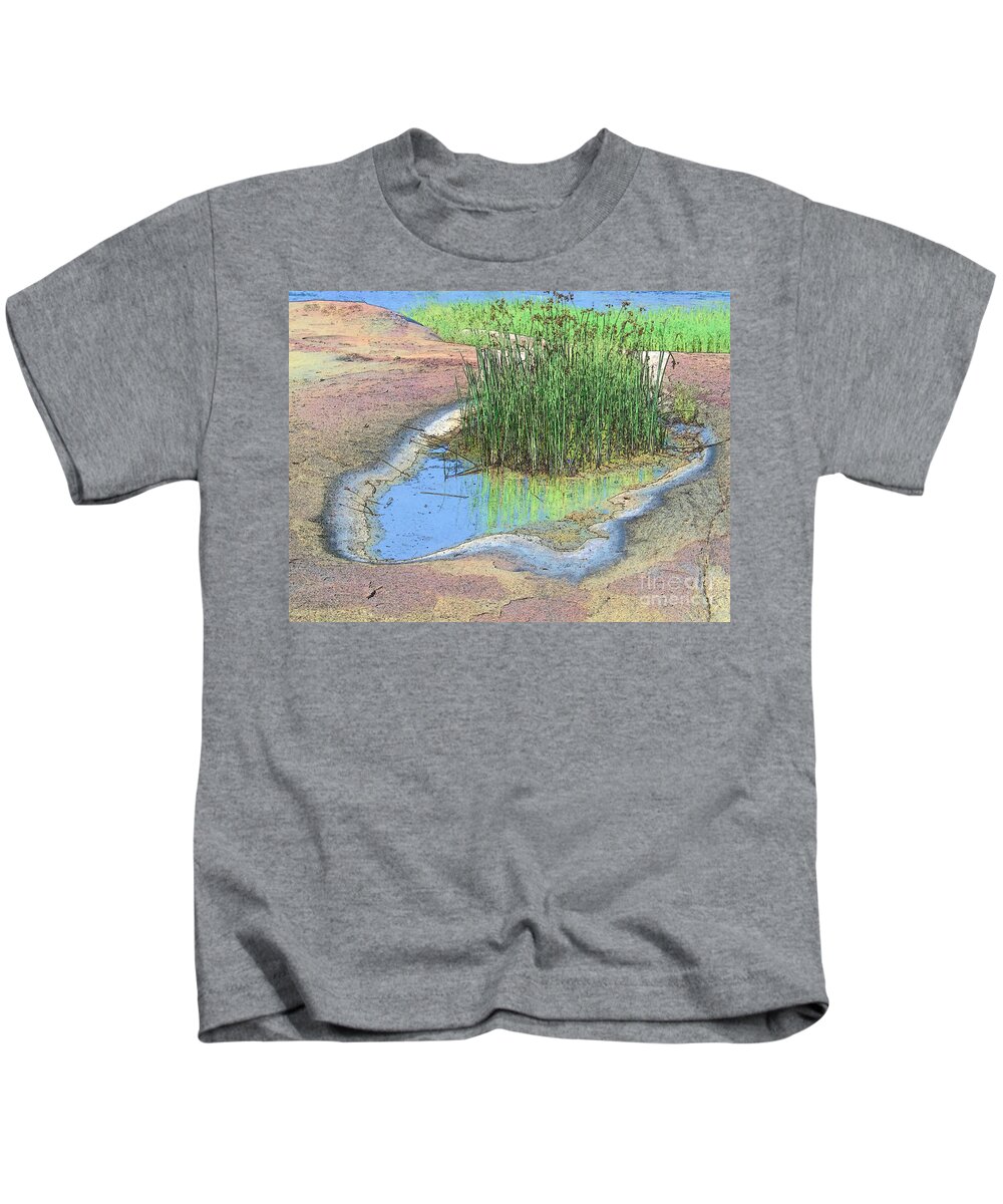 Grass Kids T-Shirt featuring the photograph Grass Growing on Rocks by Teresa Zieba