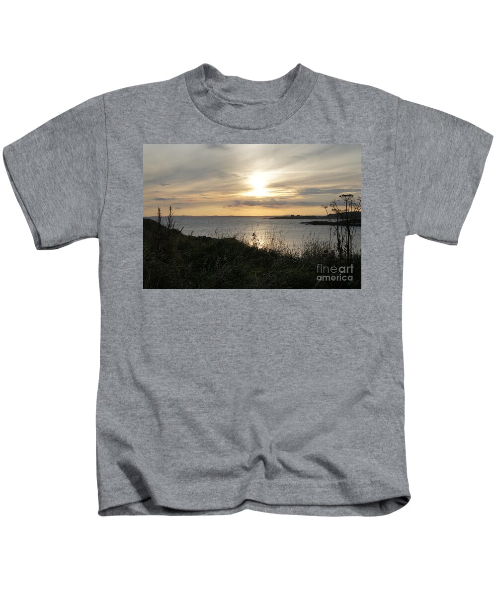 Sunset In Eli Kids T-Shirt featuring the photograph Grass in the setting sun by Elena Perelman