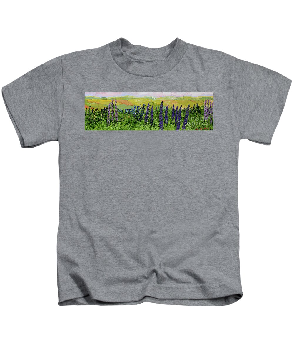 Landscape Kids T-Shirt featuring the painting Growing Tall by Allan P Friedlander
