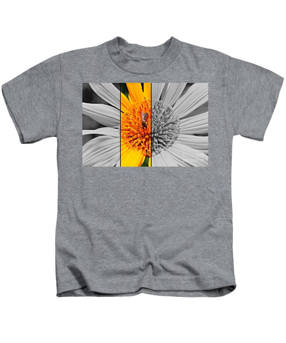 Sunflower Kids T-Shirt featuring the photograph Half and Half by Clare Bevan