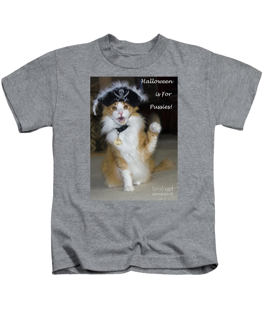 Cats Kids T-Shirt featuring the photograph Halloween is For Pussies by John Greco