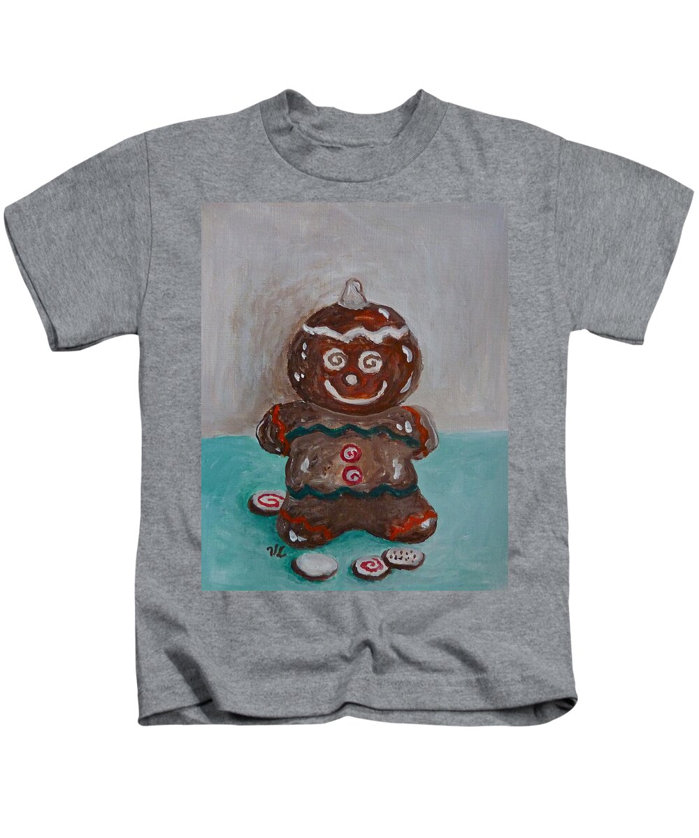 Gingerbread Kids T-Shirt featuring the photograph Happy Gingerbread Man by Victoria Lakes