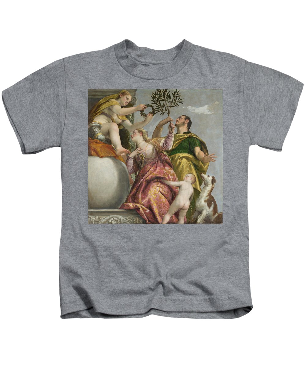 Paolo Veronese Kids T-Shirt featuring the painting Happy Union by Paolo Veronese