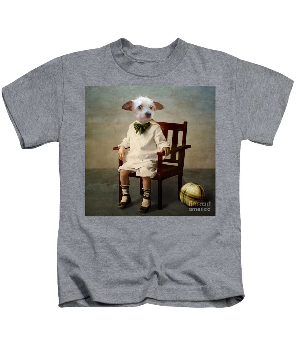 Dog Kids T-Shirt featuring the photograph Henri by Martine Roch