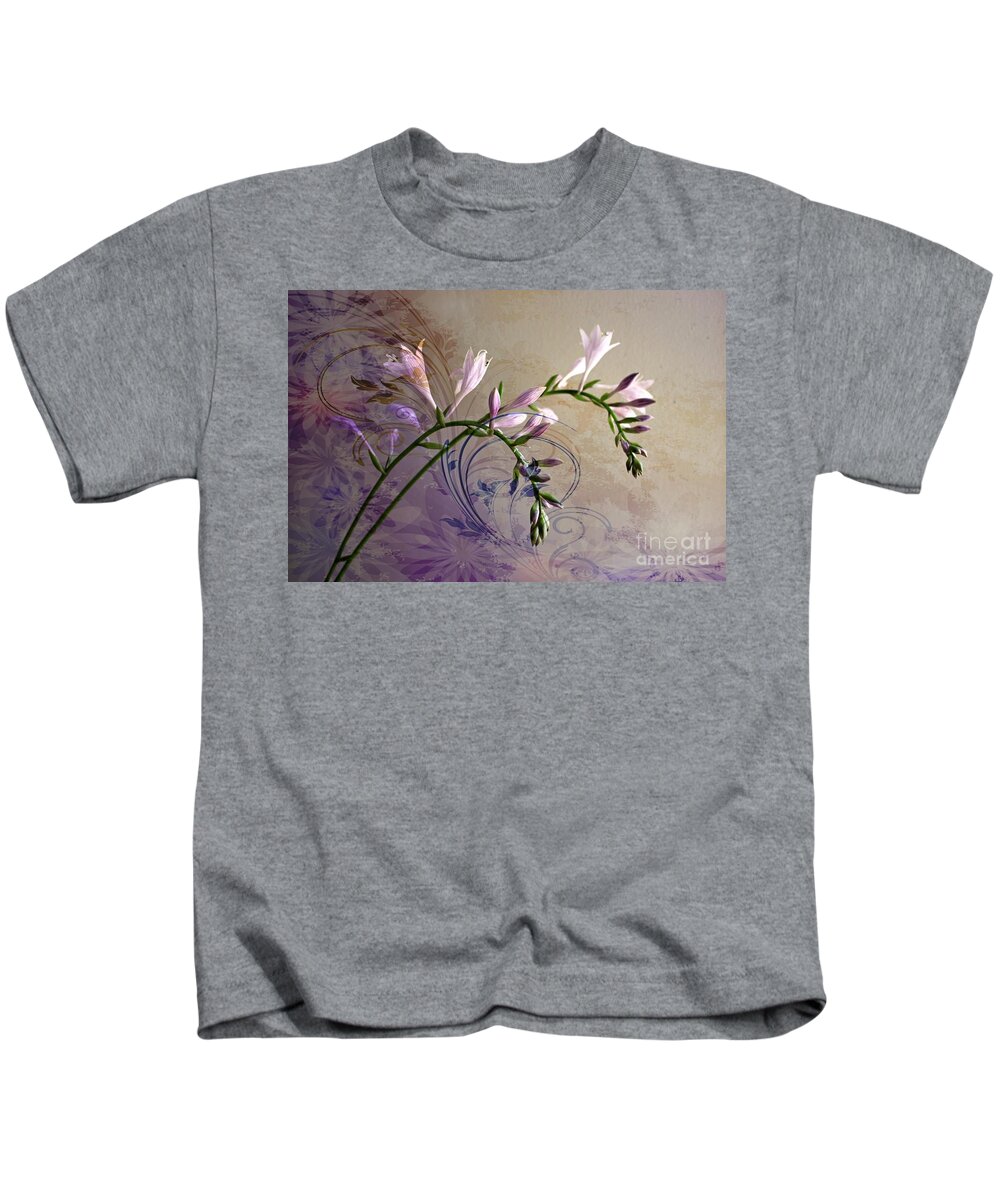 Hostas Kids T-Shirt featuring the photograph Hosta Soft Delicate And Elegant by Judy Palkimas