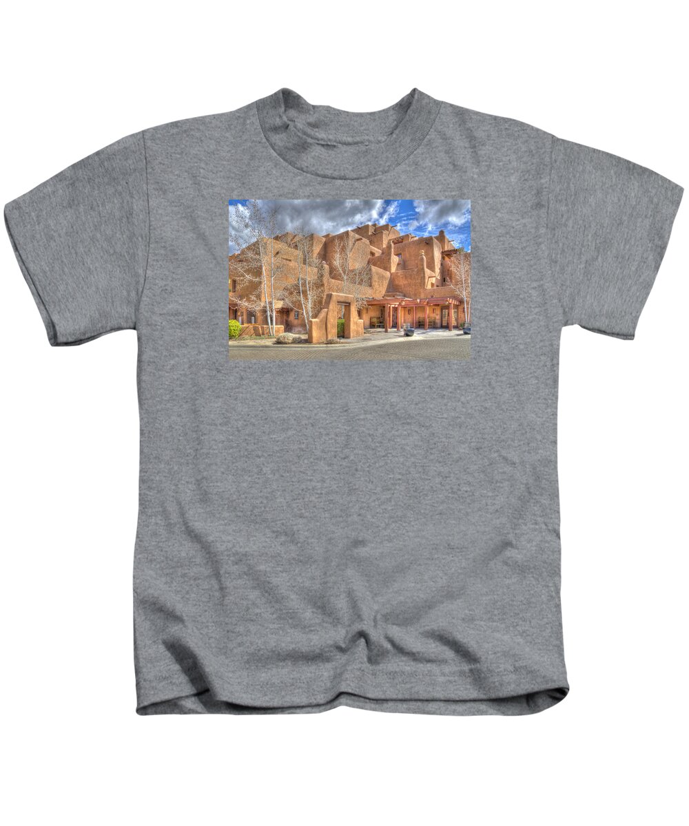 Southwest Usa Kids T-Shirt featuring the photograph Inn at Loretto Santa Fe NM by Alan Toepfer