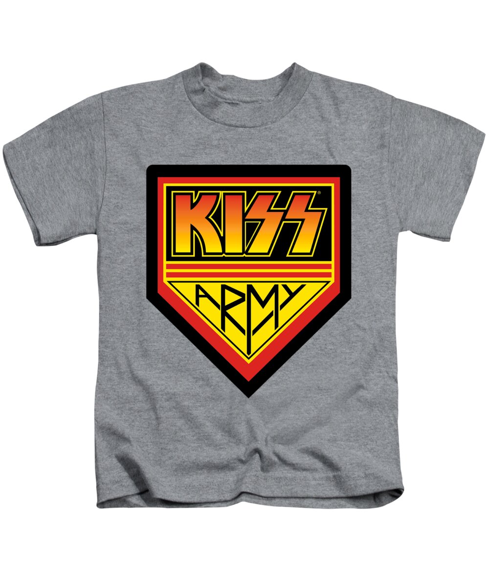  Kids T-Shirt featuring the digital art Kiss - Army Logo by Brand A