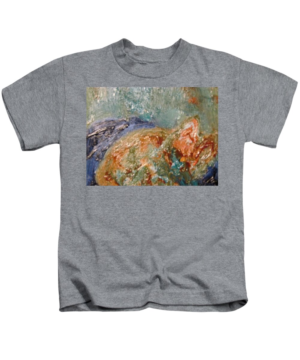 Lady Kids T-Shirt featuring the painting Lady the Cat Sleeping Soundly and Peacefully by Shea Holliman