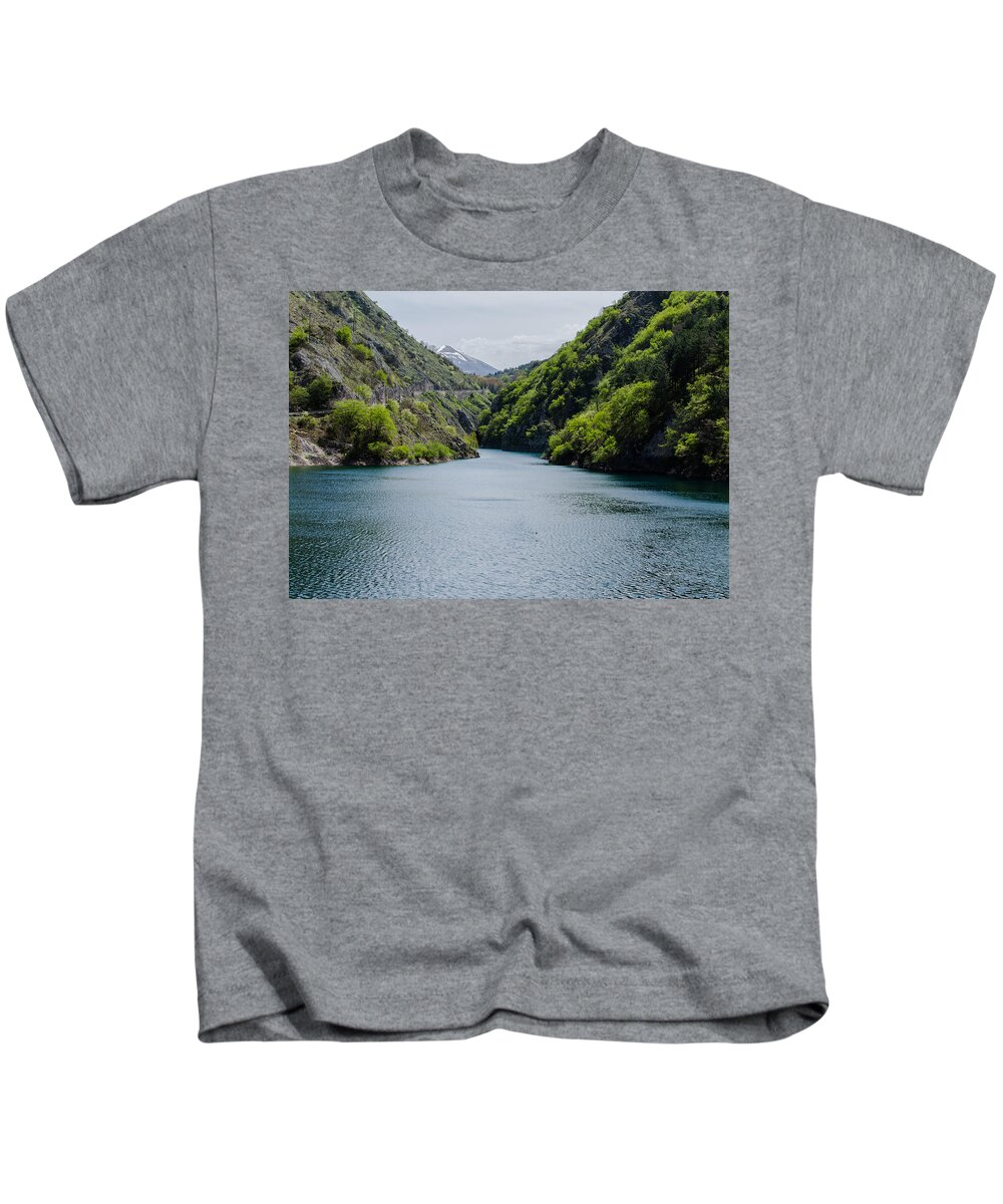 Abruzzo Kids T-Shirt featuring the photograph Italian landscapes - Lake San Domenico by AM FineArtPrints