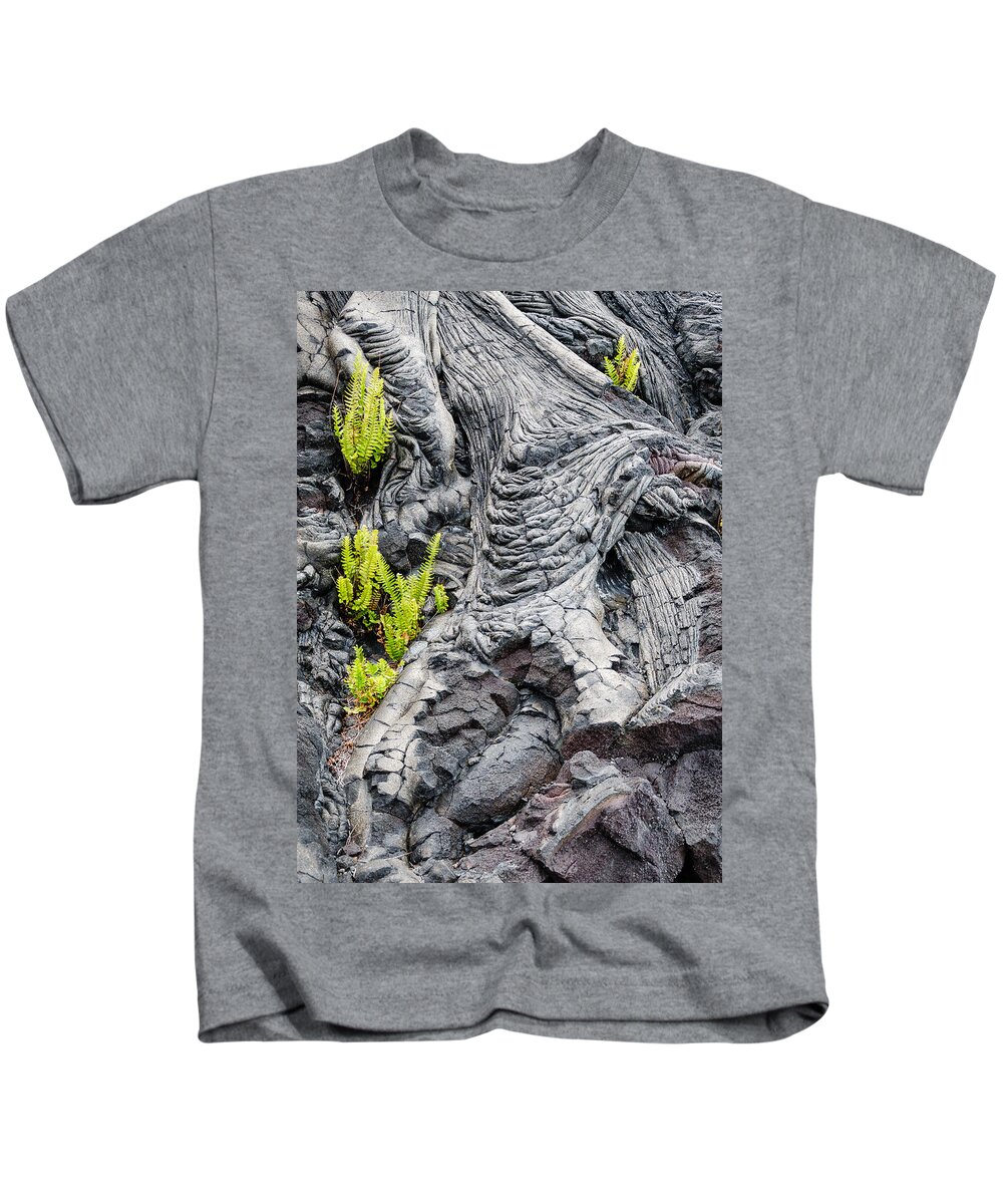 Fern Kids T-Shirt featuring the photograph Lava Survivors by Georgette Grossman