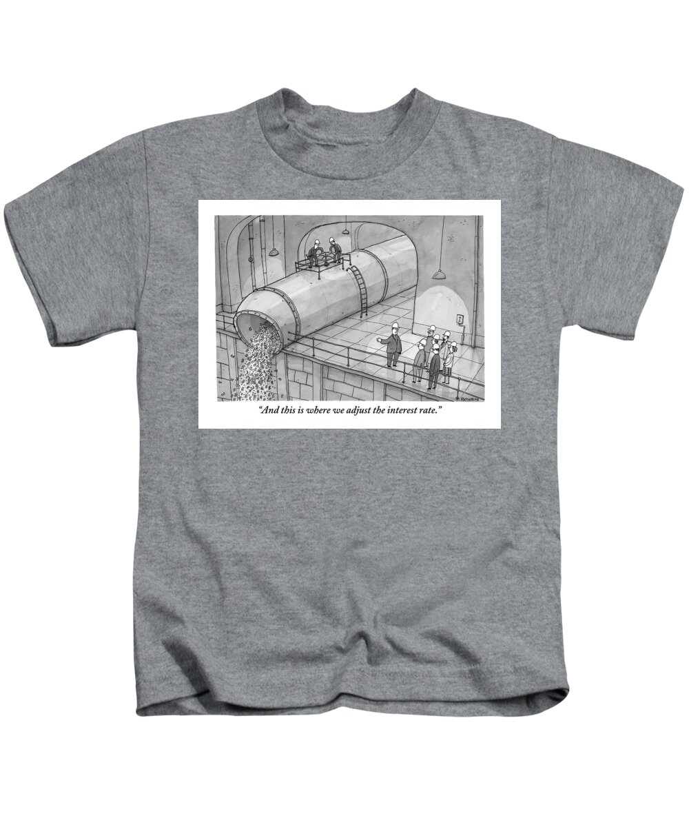 Money Kids T-Shirt featuring the drawing Leading A Federal Reserve Tour Group by Jason Patterson