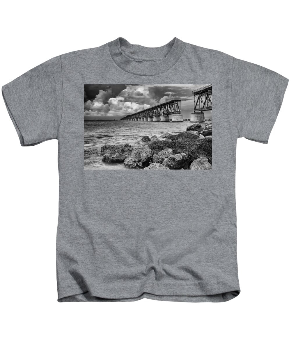 Bahia Honda Bridge Kids T-Shirt featuring the photograph Leap of Faith by Raul Rodriguez