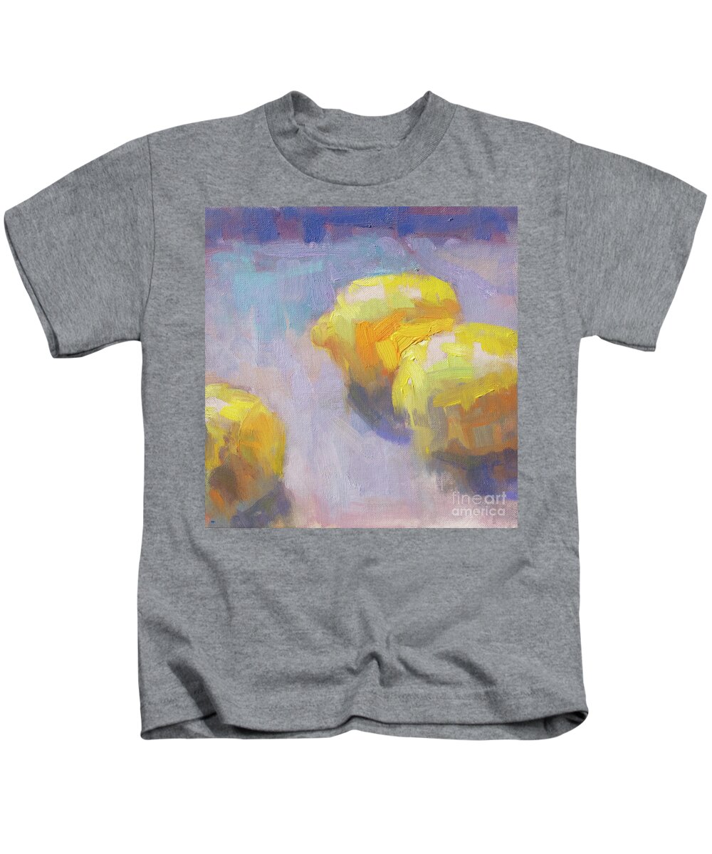 Still Life Kids T-Shirt featuring the painting Lemon Yellow by Jerry Fresia