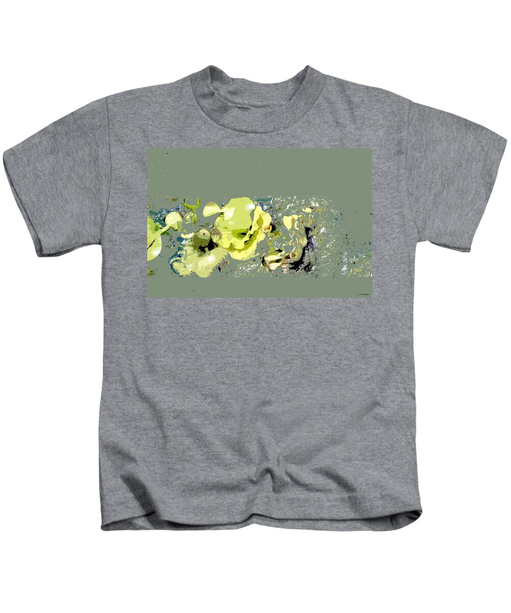 Lauren Radke Kids T-Shirt featuring the digital art Lily Pads - Deconstructed by Lauren Radke
