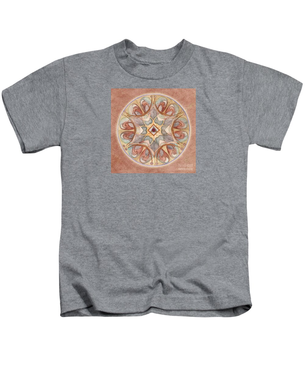 Mandala Art Kids T-Shirt featuring the painting Love Mandala by Jo Thomas Blaine