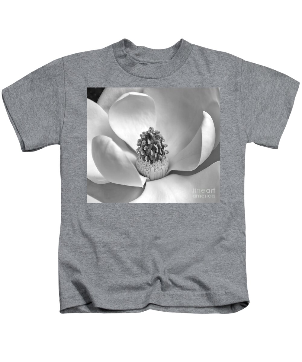Jemmy Archer Kids T-Shirt featuring the photograph Magnolia BW by Jemmy Archer