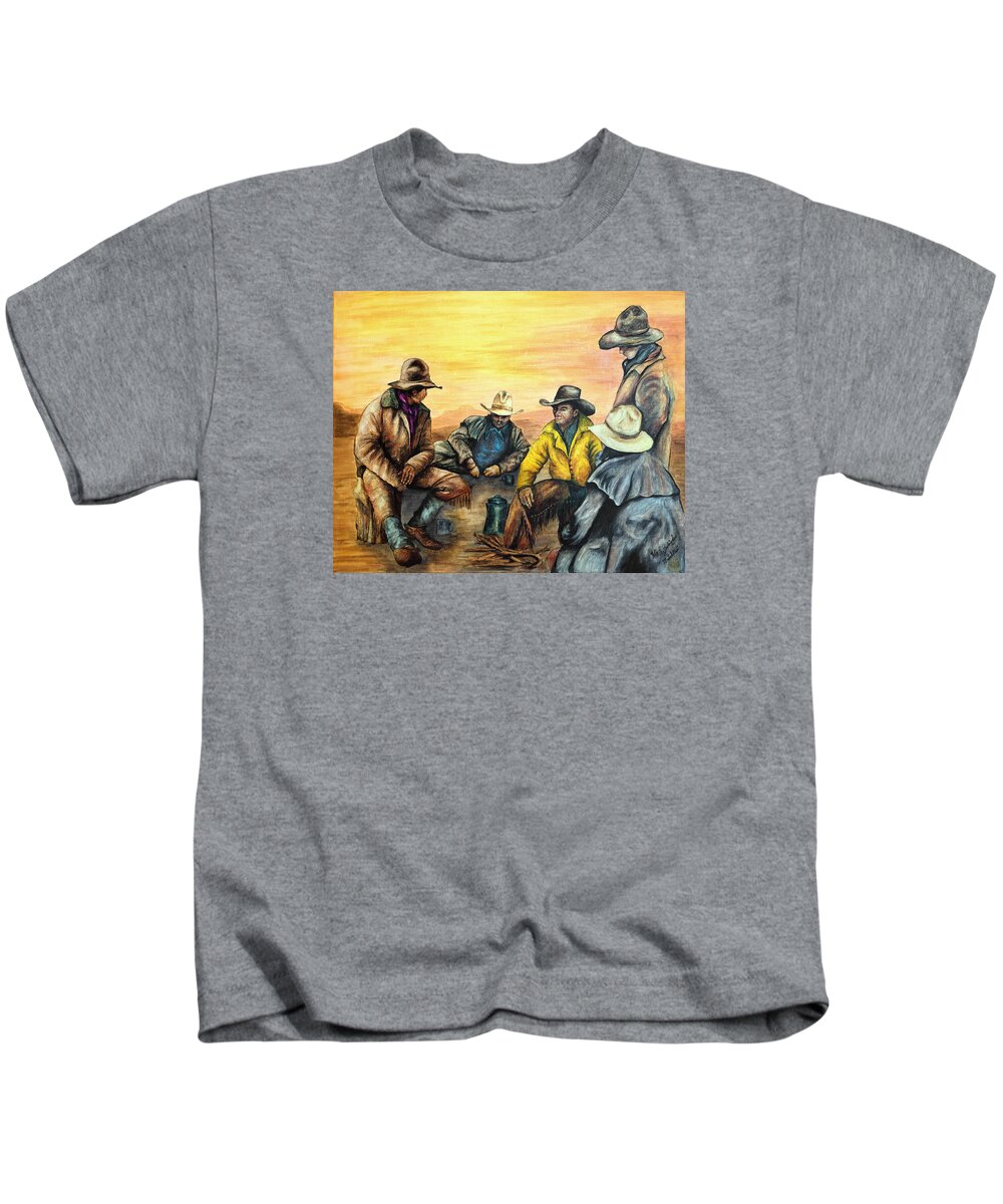 Texas Kids T-Shirt featuring the drawing Matchless by Erich Grant