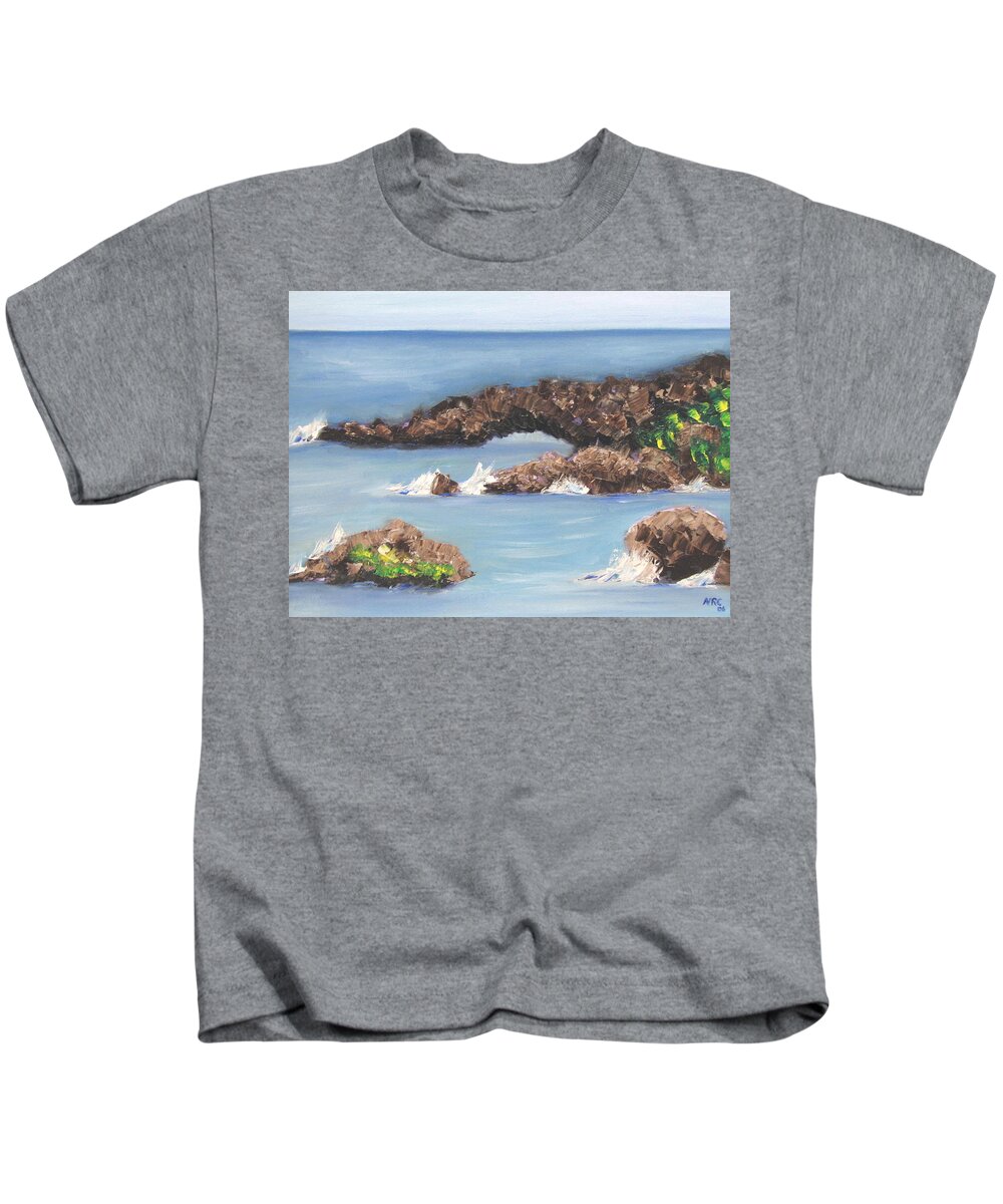 Maui Kids T-Shirt featuring the photograph Maui Rock Bridge by Natalie Rotman Cote
