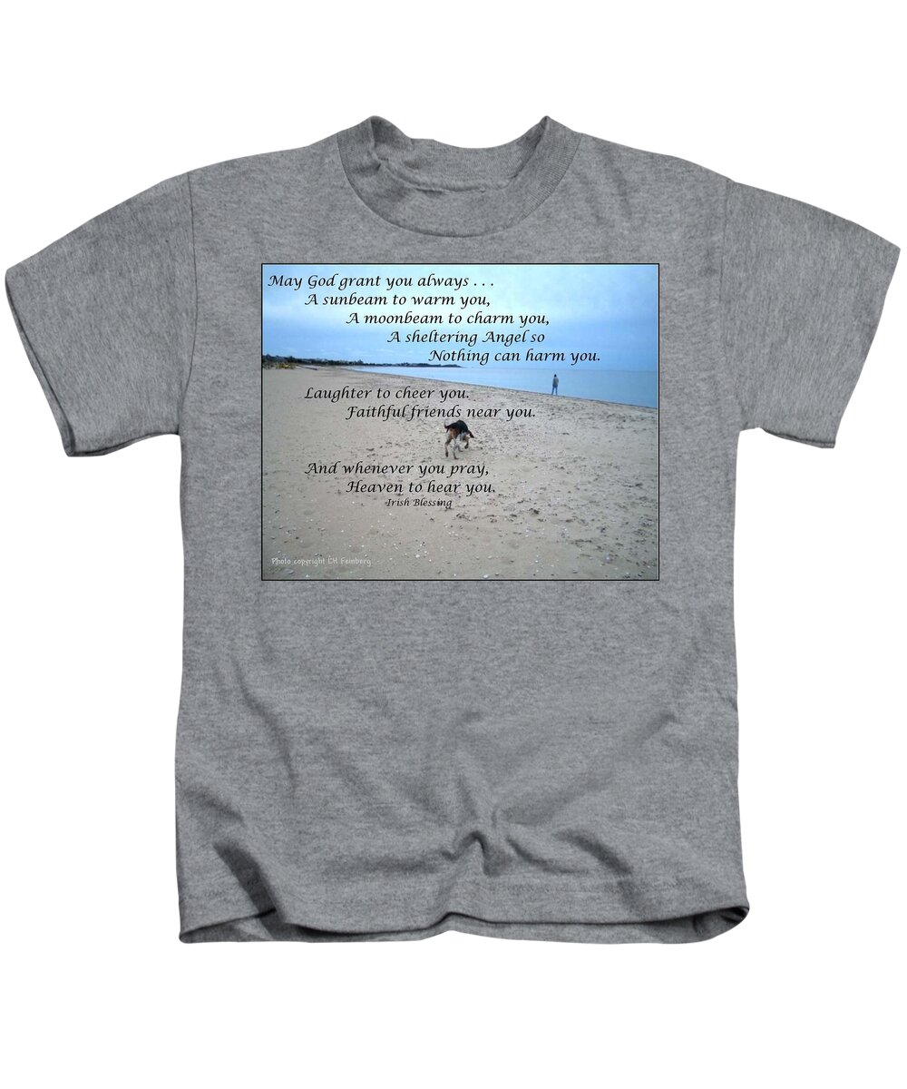 Prayer Kids T-Shirt featuring the painting May God Grant You Always by Linda Feinberg