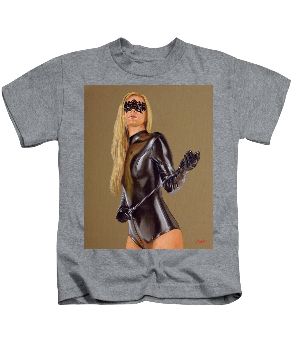 Erotic Kids T-Shirt featuring the painting Mistress II by John Silver