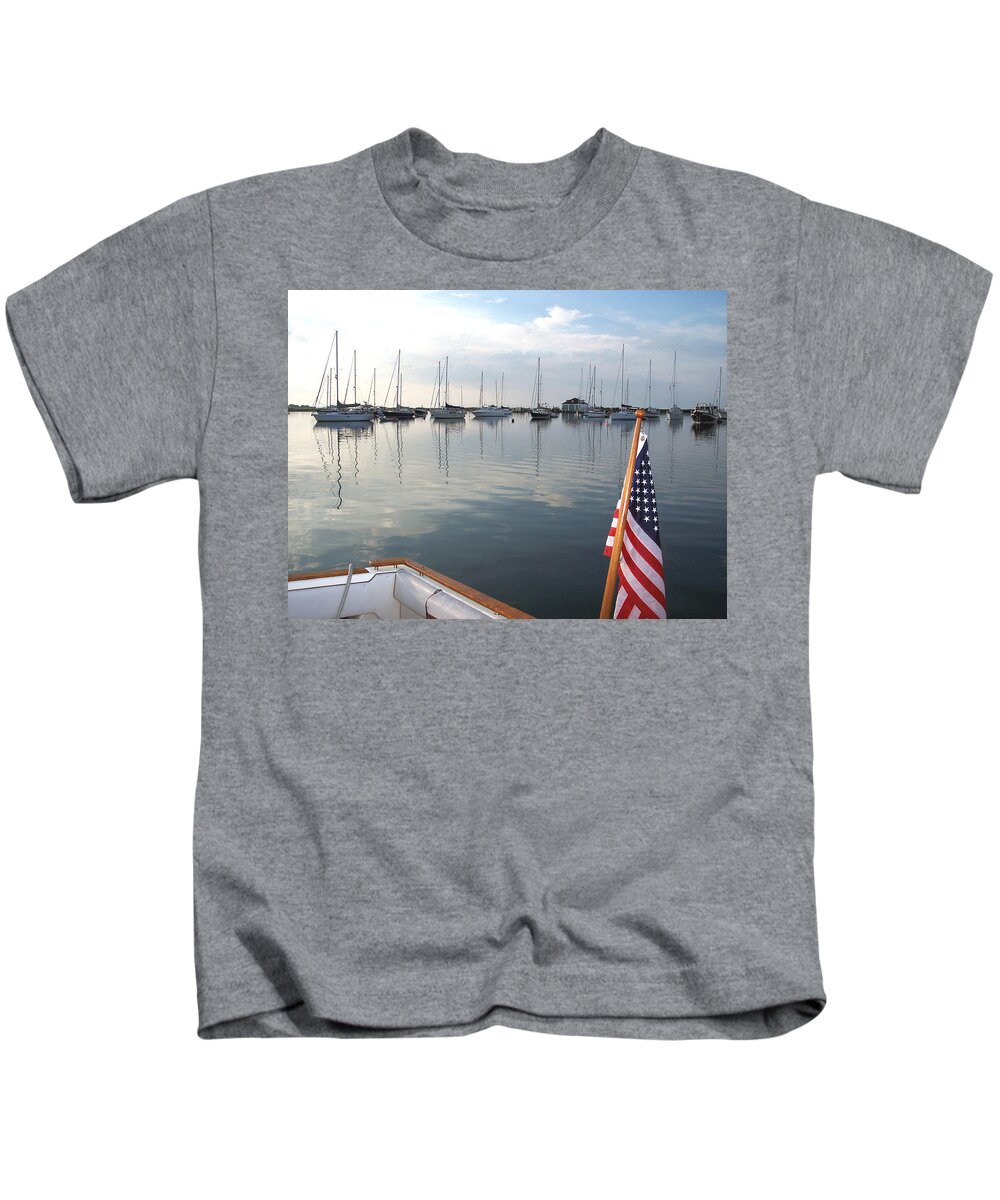 Cuttyhunk Island Kids T-Shirt featuring the photograph Morning in Cuttyhunk Harbor by Nautical Chartworks