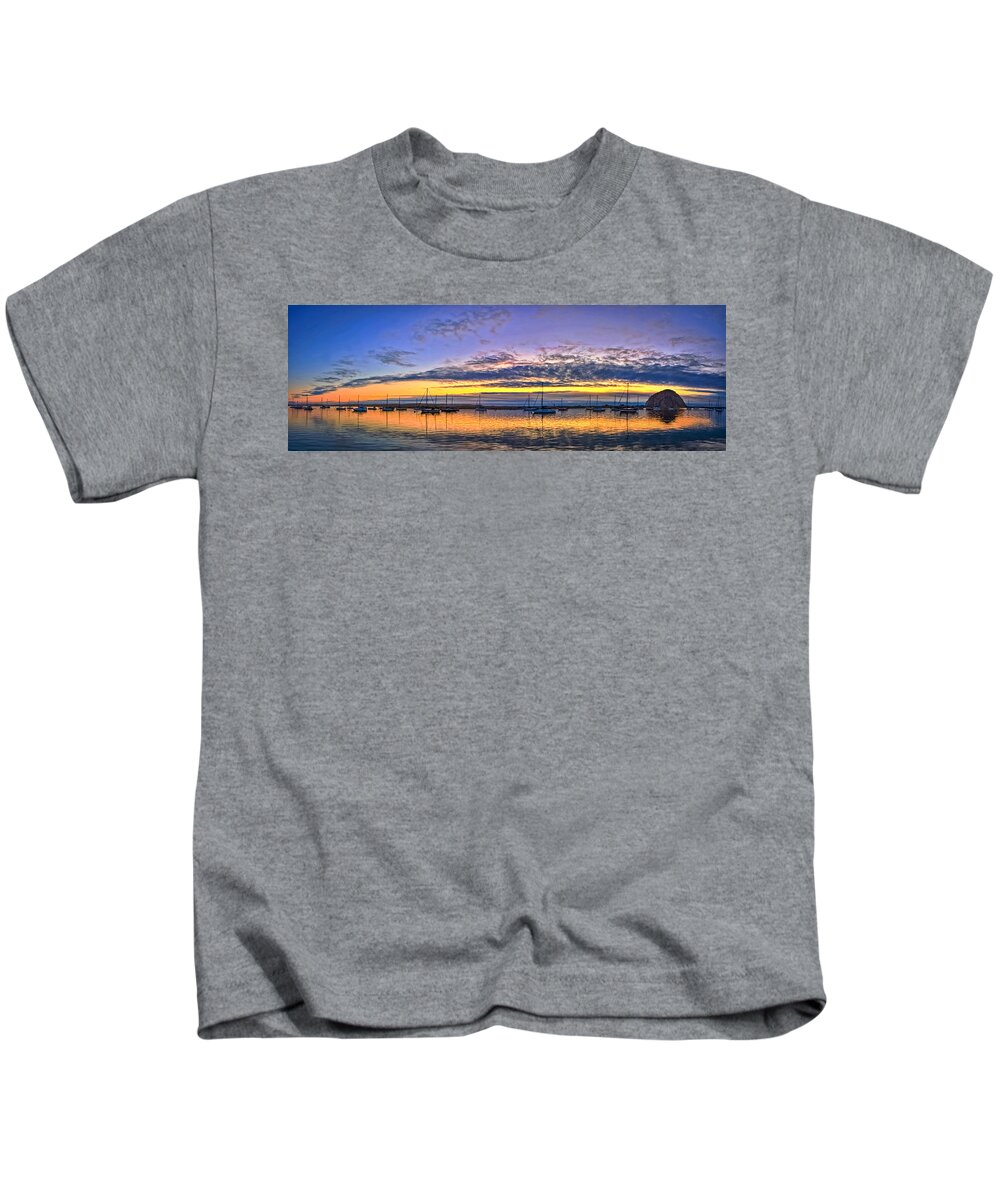 Panorama Kids T-Shirt featuring the photograph Morro Bay Panorama by Beth Sargent
