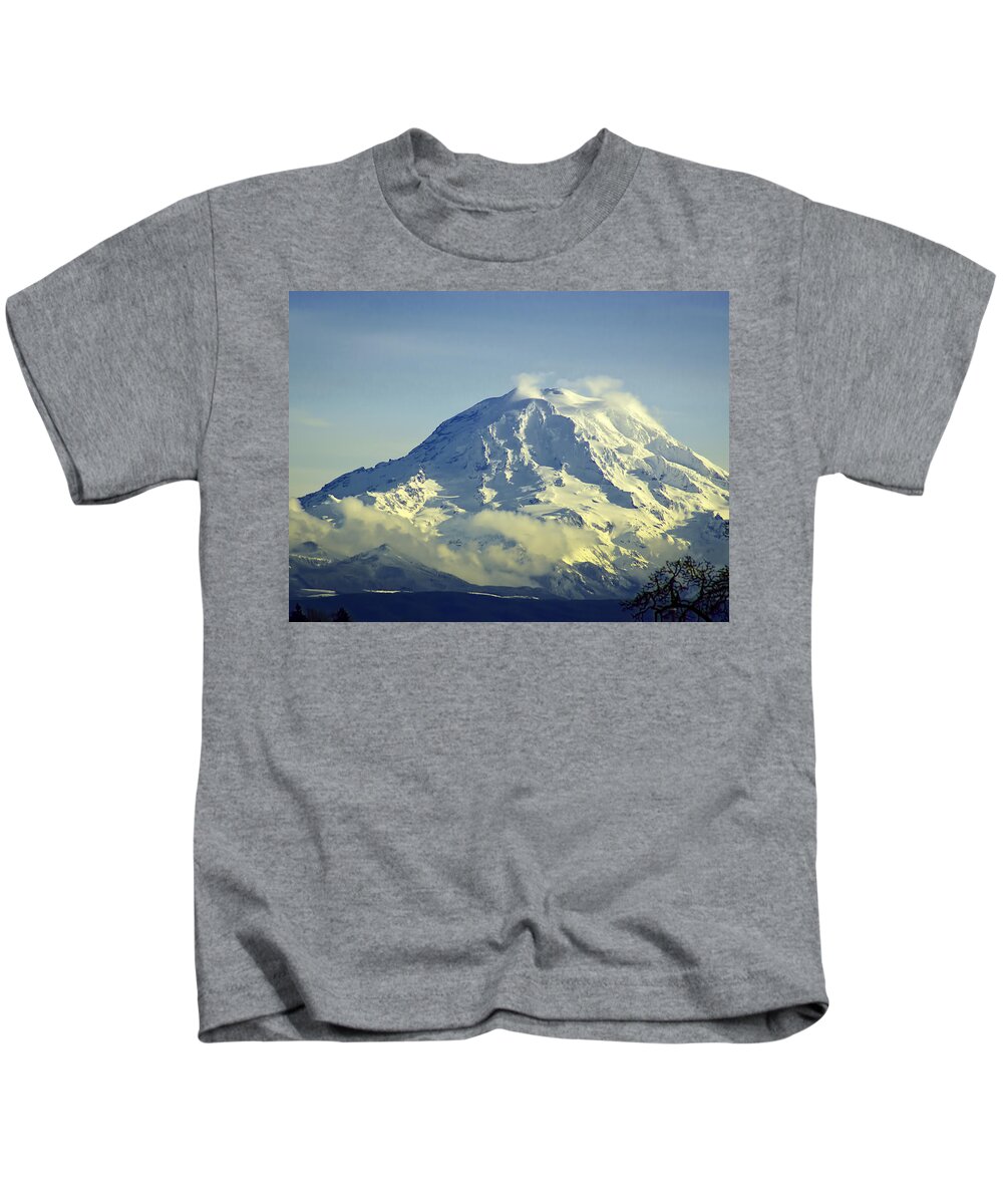 National Park Kids T-Shirt featuring the photograph Mt. Rainier Washington by Ron Roberts