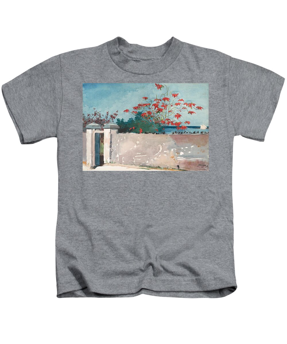 Winslow Homer Kids T-Shirt featuring the painting Nassau Bahamas by Celestial Images