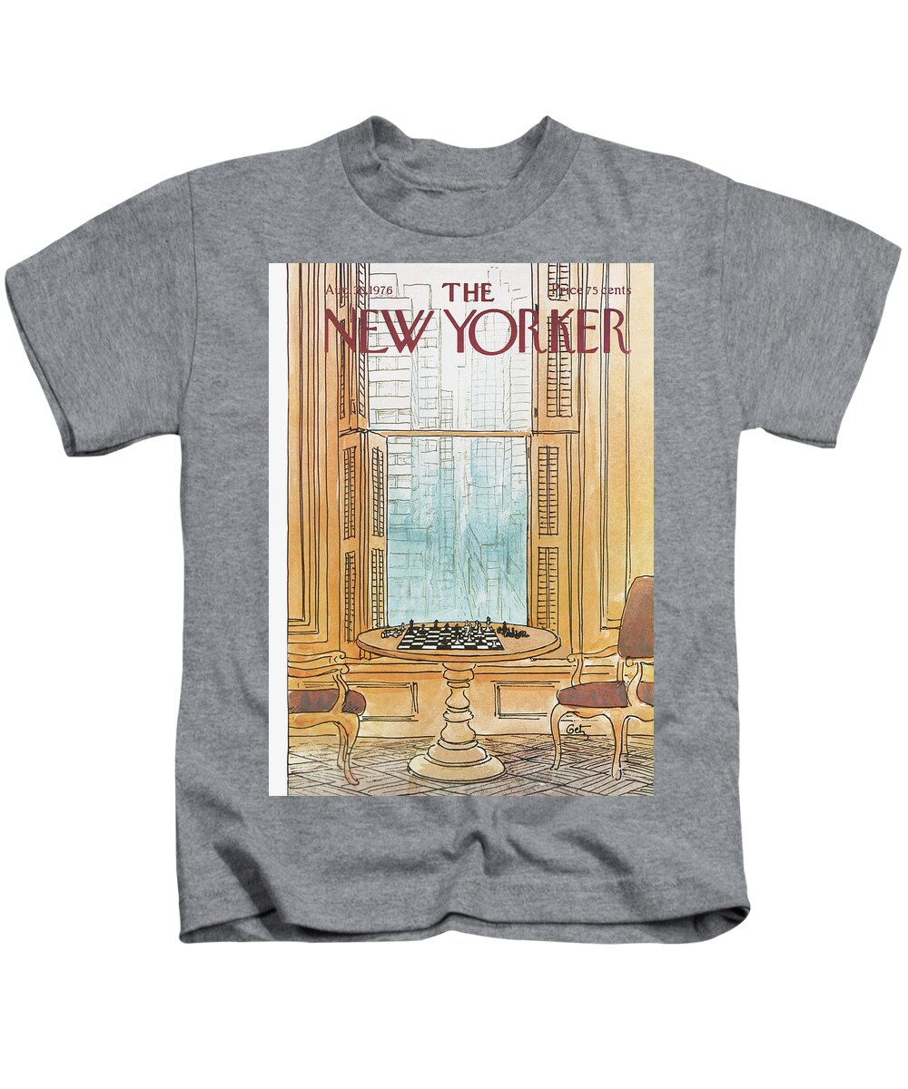 Chess Kids T-Shirt featuring the painting New Yorker August 30th, 1976 by Arthur Getz