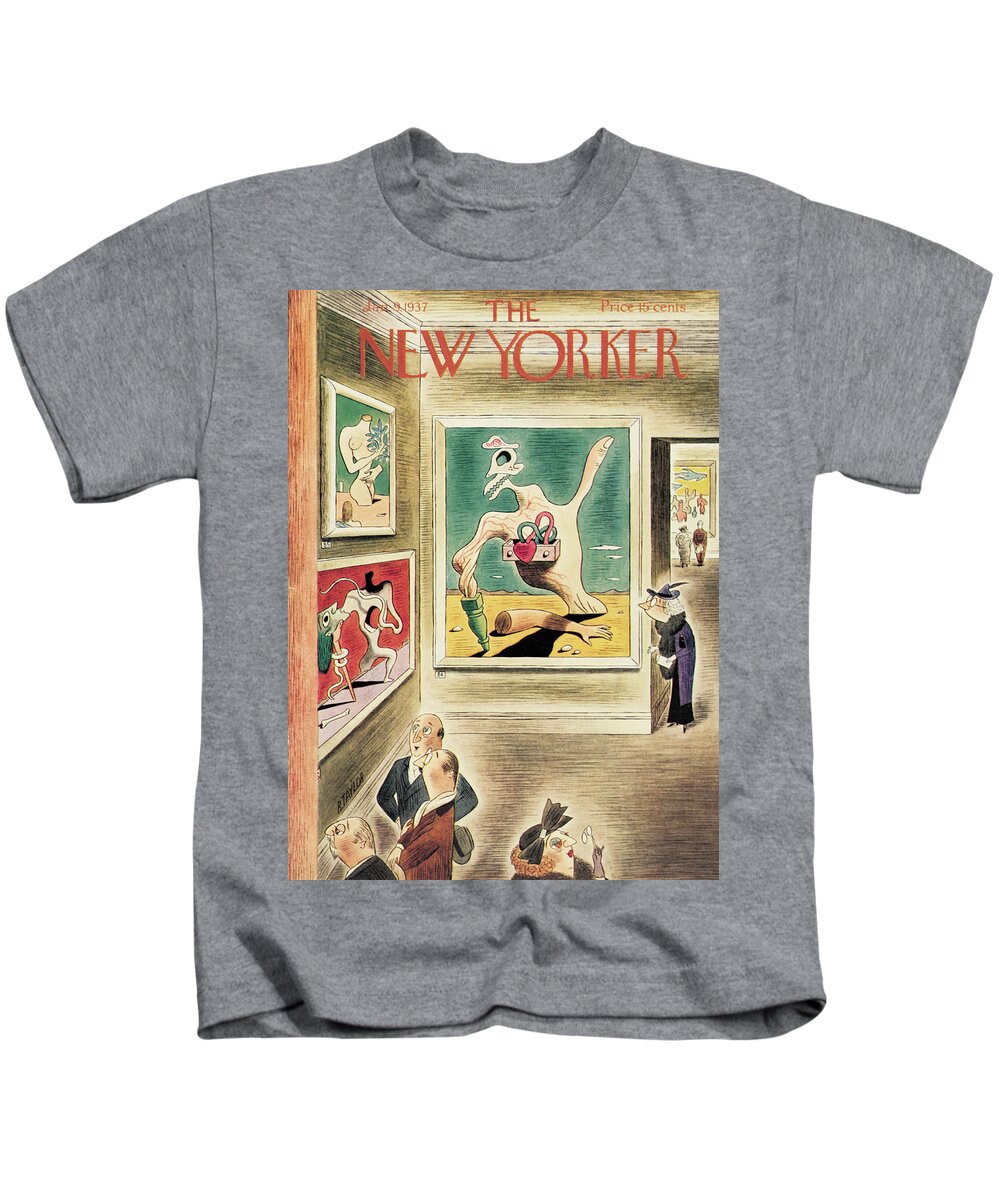 Richard Taylor Rta Kids T-Shirt featuring the painting New Yorker January 9, 1937 by Richard Taylor