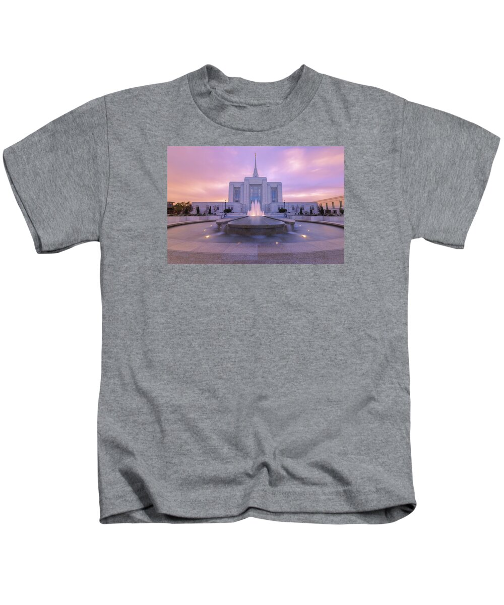 Ogden Kids T-Shirt featuring the photograph Ogden Temple I by Chad Dutson