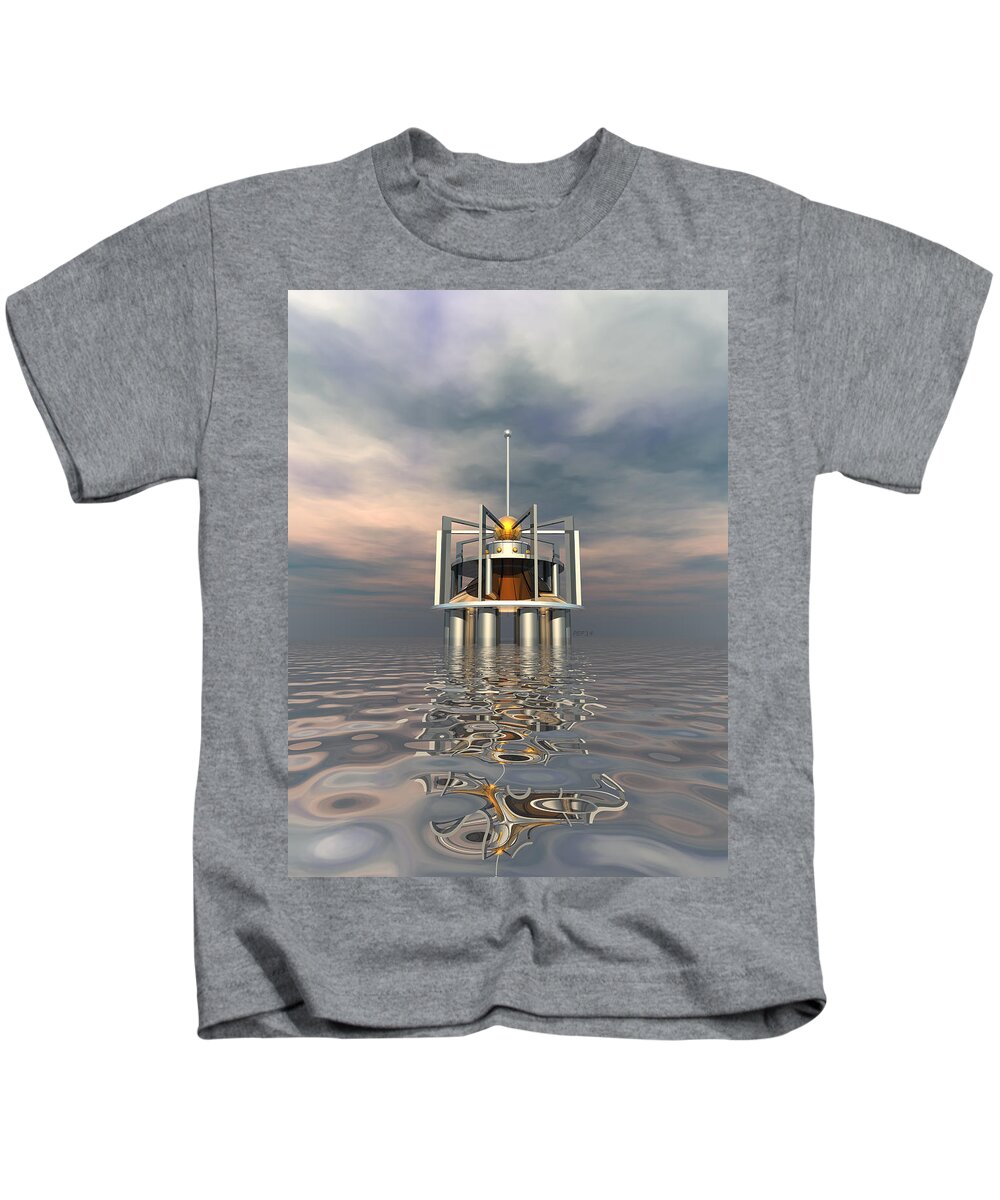 Structure Kids T-Shirt featuring the digital art Outpost by Phil Perkins