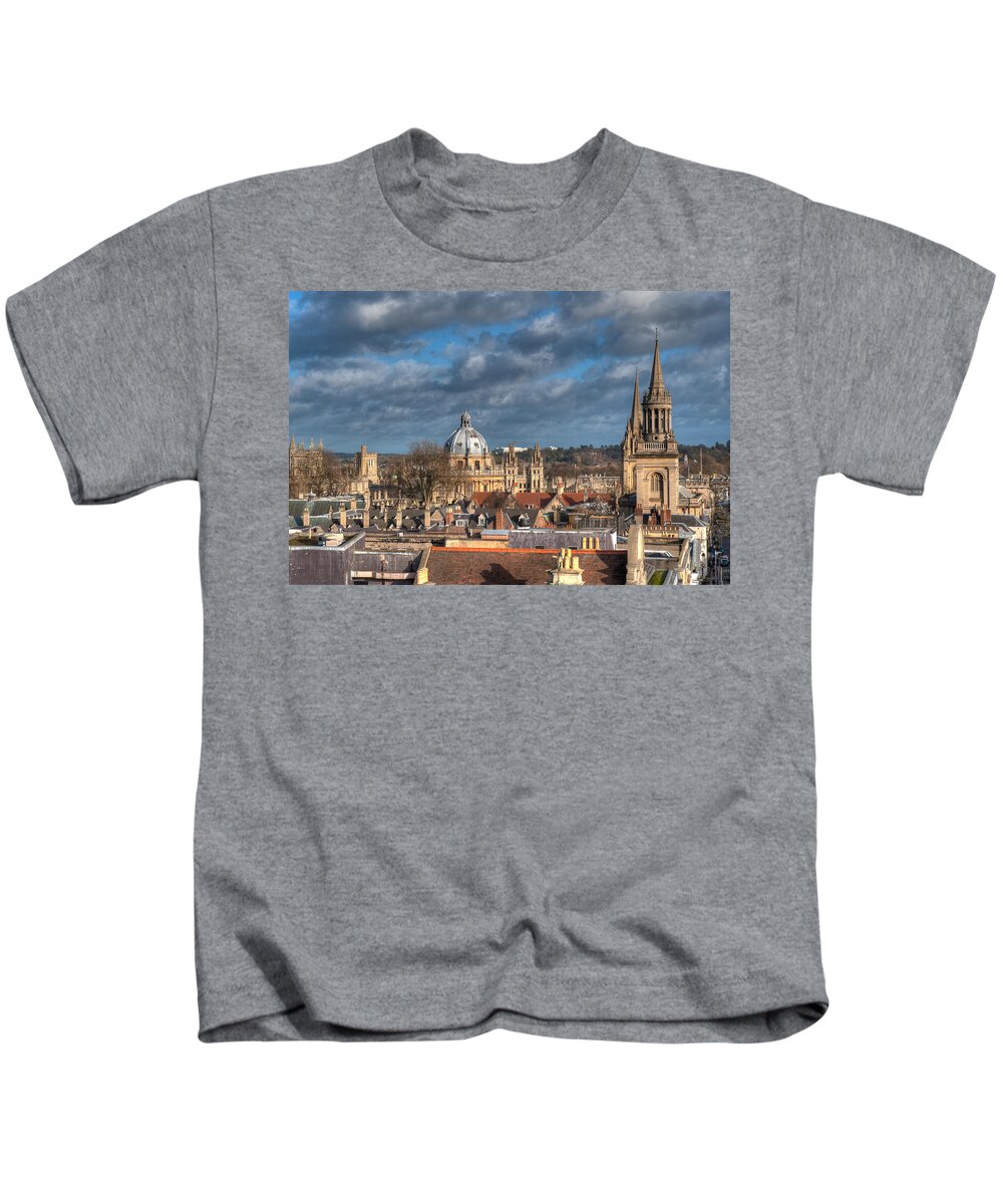 Architecture Kids T-Shirt featuring the photograph Oxford Skyline by Mark Llewellyn