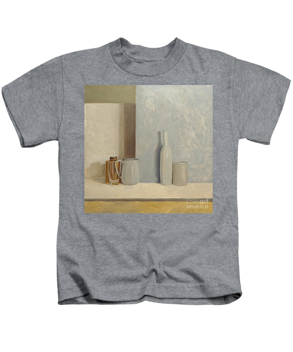Still Life Kids T-Shirt featuring the painting Pale Grey and Blue by William Packer