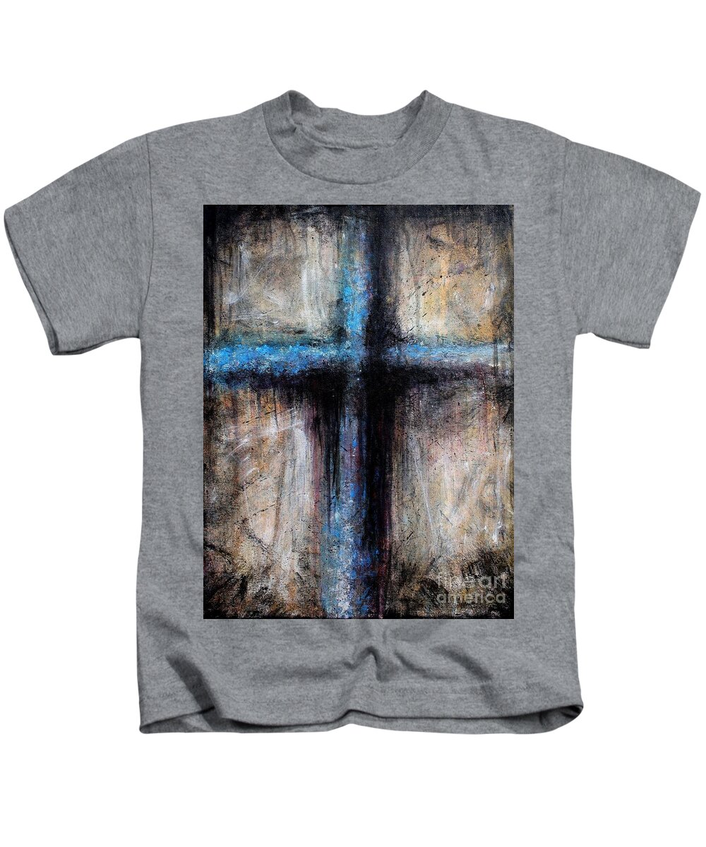 Passion Of The Cross Kids T-Shirt featuring the painting Passion of the Cross by Michael Grubb