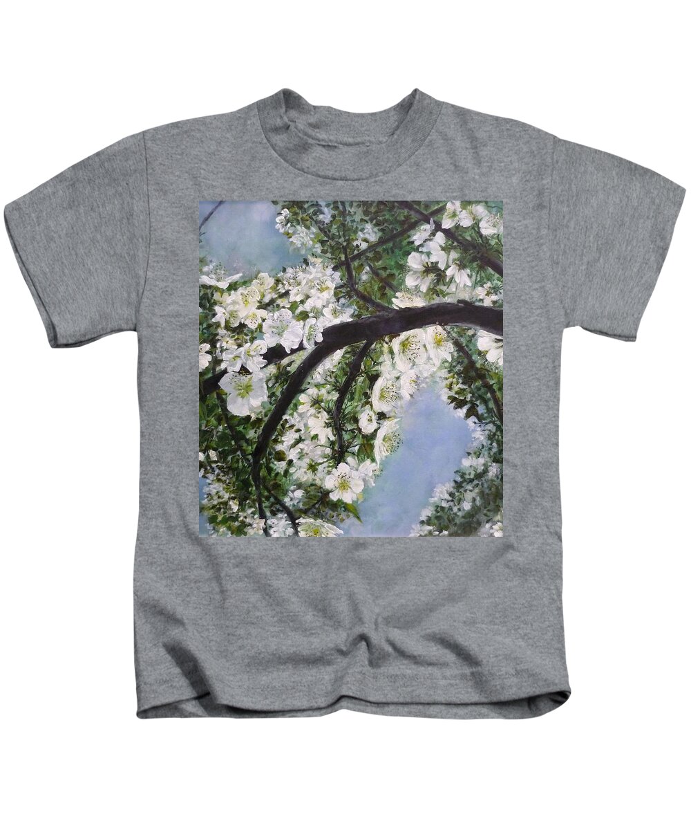 Blossom Kids T-Shirt featuring the painting Pear Blossom by Lizzy Forrester