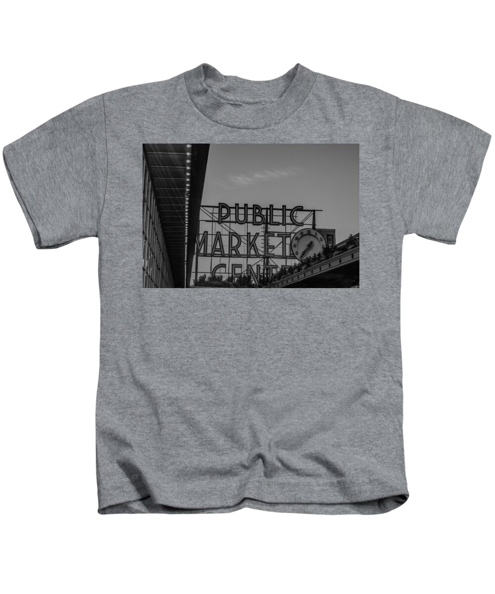 Public Market Kids T-Shirt featuring the photograph Pikes Market by Cathy Anderson